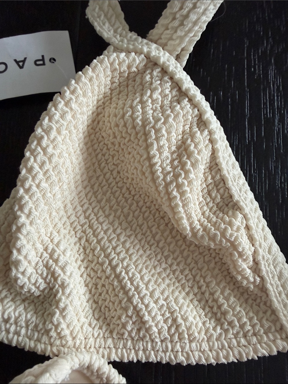 PacSun Cream Textured Triangle Bikini Set - Neutral Cream - Picture 3 of 7
